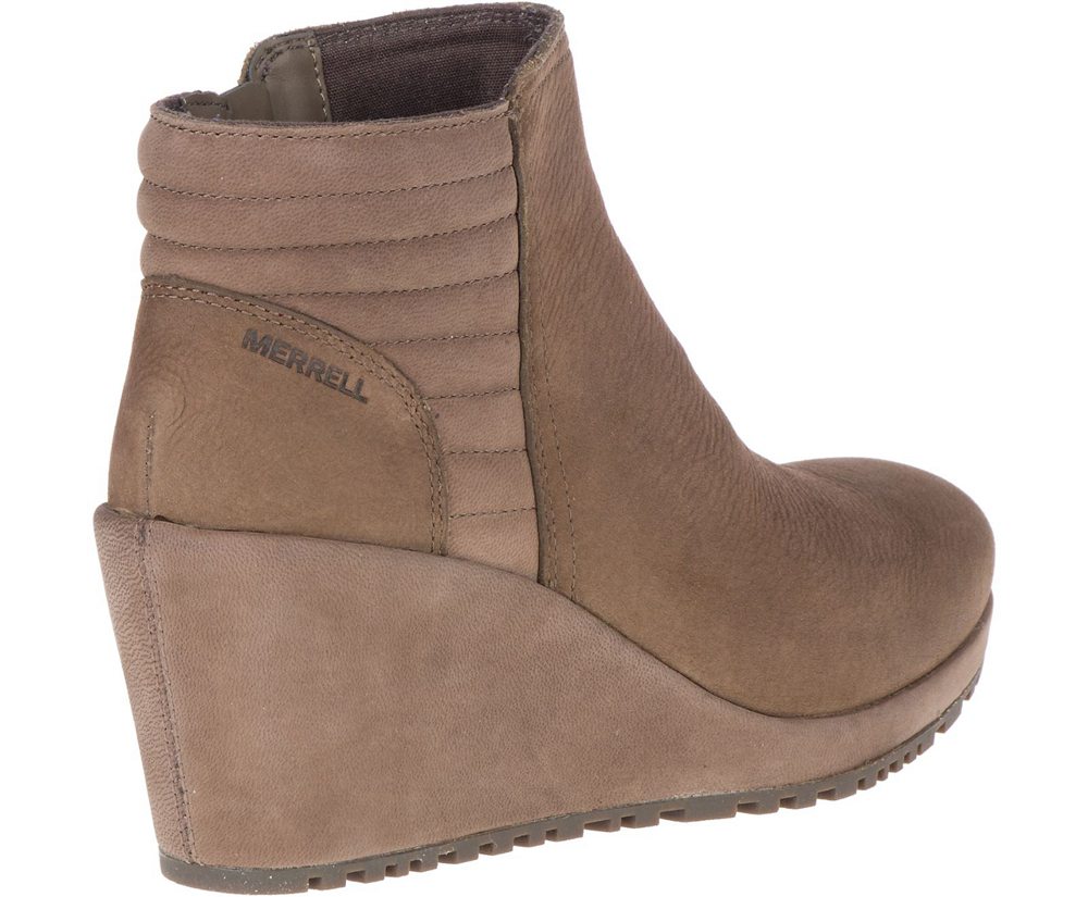 Merrell Boots Brown - Tremblant Wedge Bluff Waterproof - Womens 89VGZMCSI